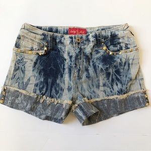 Baby Phat Studded Denim Short Acid Wash Women’s Size 9
